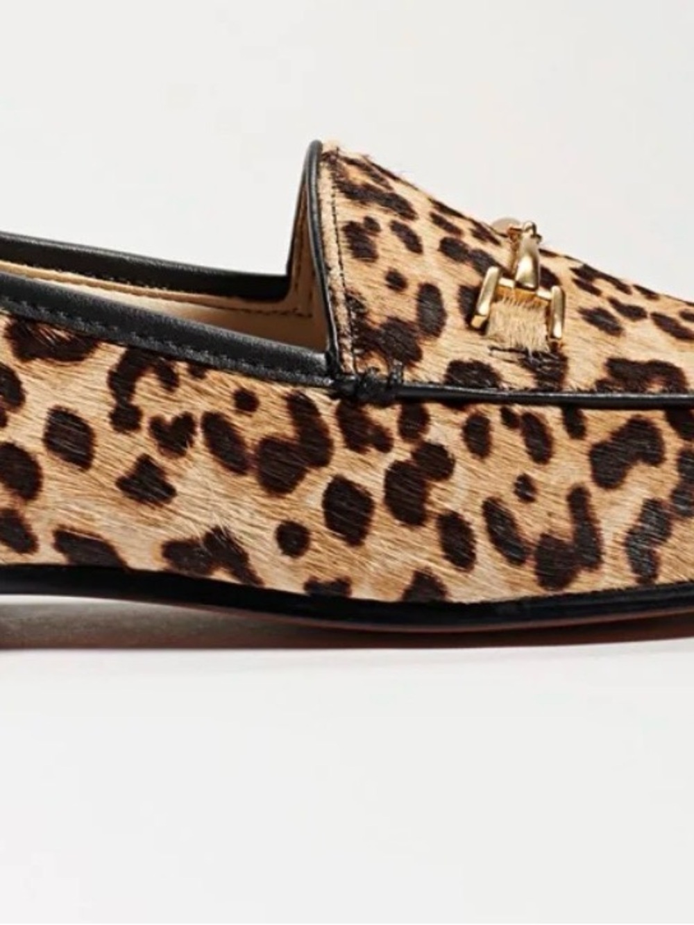 Sam Edelman Loraine Leopard Print Haircalf Loafers with Gold Bit - Picture 2 of 9